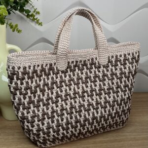 BagZigzagBrown1 Сумка Zigzag Bag з рафії з фактурним зигзагоподібним візерунком