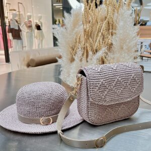 IMG_4440 Комплект Diamond Set - сумка та капелюх з рафії та шкіряної фурнітури