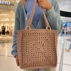 IMG_6349 Сумка Mosaic Bag з поліефірного шнура з бабусиними квадратами