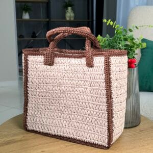 IMG_7094 (1) Сумка Siena Bag з рафії з контрастною обв’язкою
