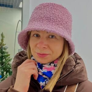 PinkHat1 Тепла панама Teddy Hat з фактурної пряжі букле