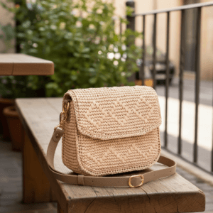 YO bag1 Сумка Diamond Bag з рафії з геометричним візерунком